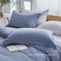 Latest design solid color wholesale 100% cotton duvet cover bed sheet set